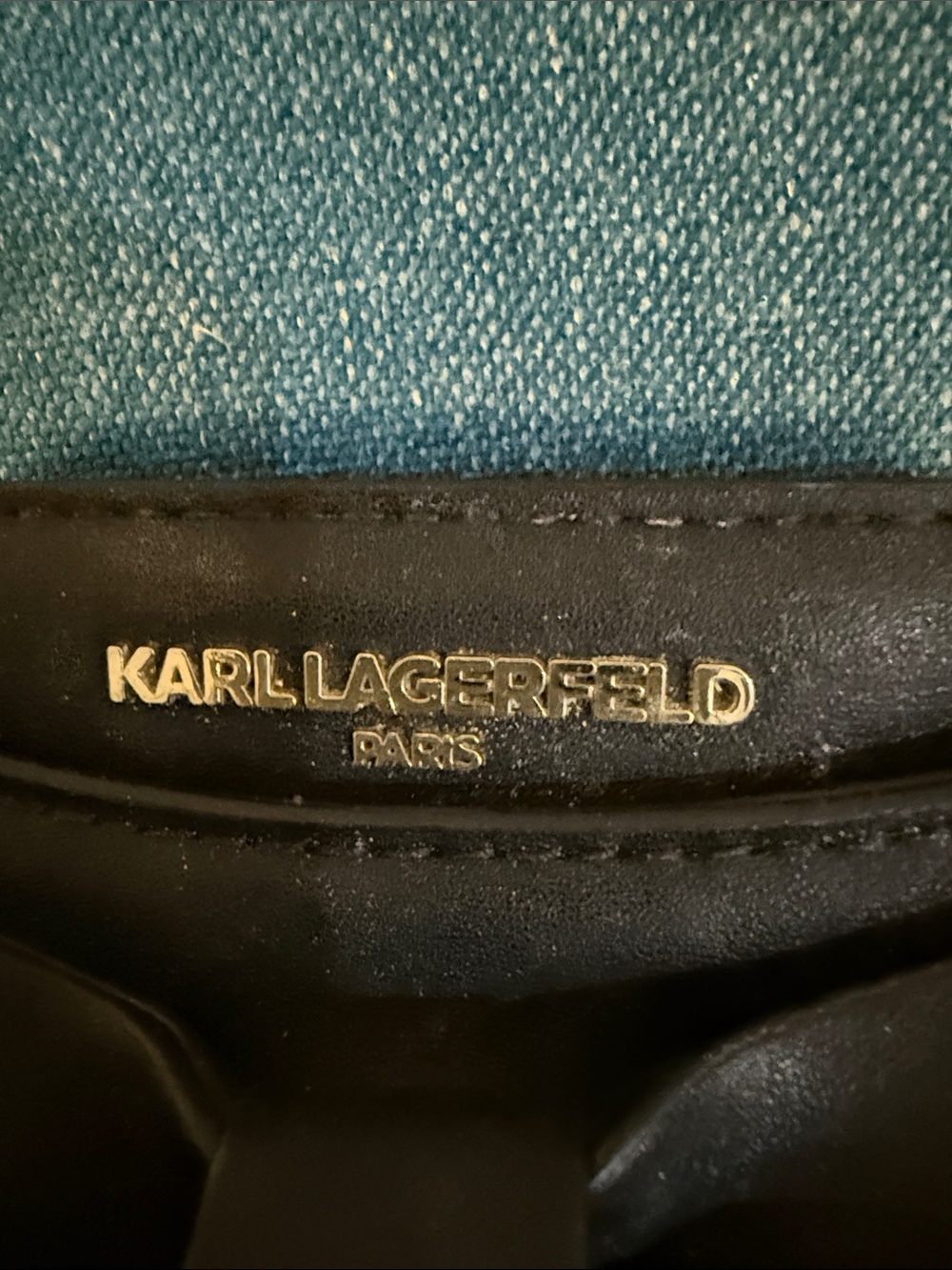 Karl Lagerfeld Black Leather Bow Crossbody Purse - Picture 2 of 4